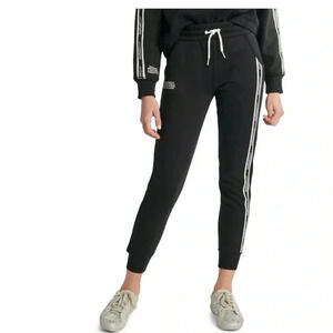 Justice Girls J-Sport Fleece Taped Active Joggers Size Small (7/8) Black